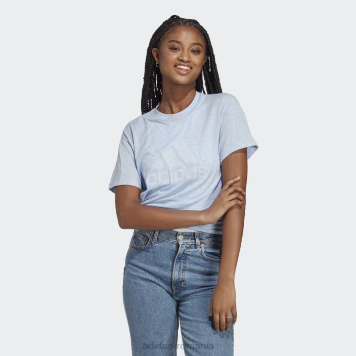 Adidas albastru zori mel viitoarele icoane câștigători 3.0 tricou fierbinte femei albastru zori mel/alb 2JBN9600