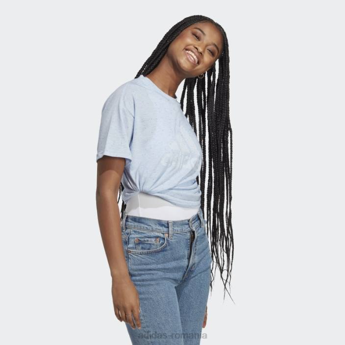 Adidas albastru zori mel viitoarele icoane câștigători 3.0 tricou fierbinte femei albastru zori mel/alb 2JBN9600