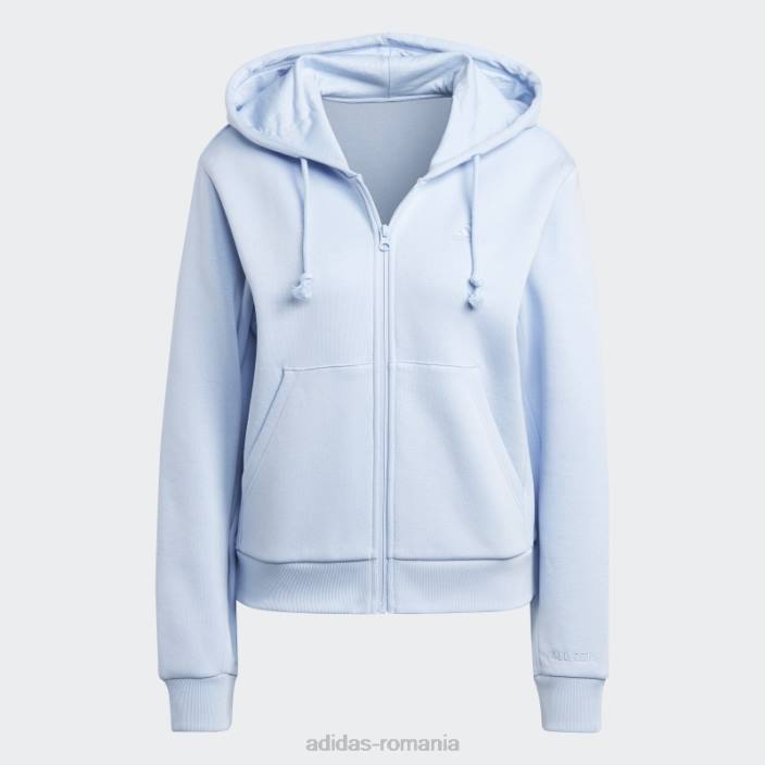 Adidas all szn fleece hanorac cu fermoar complet albastru zori femei zori albastre 2JBN9595