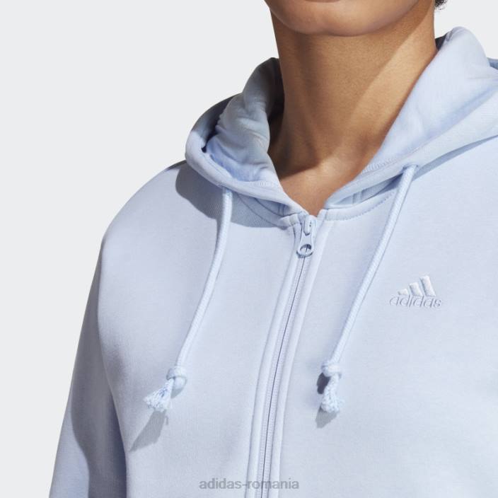 Adidas all szn fleece hanorac cu fermoar complet albastru zori femei zori albastre 2JBN9595