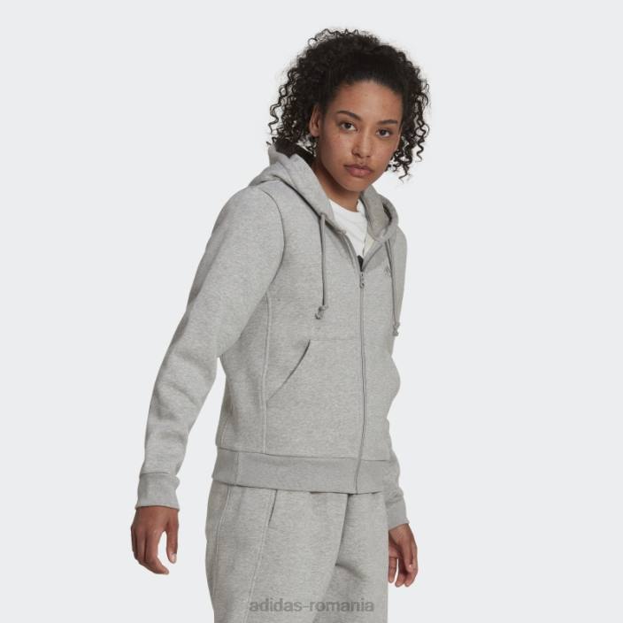 Adidas all szn fleece hanorac cu fermoar complet gri mediu fashion femei gri mediu 2JBN10129
