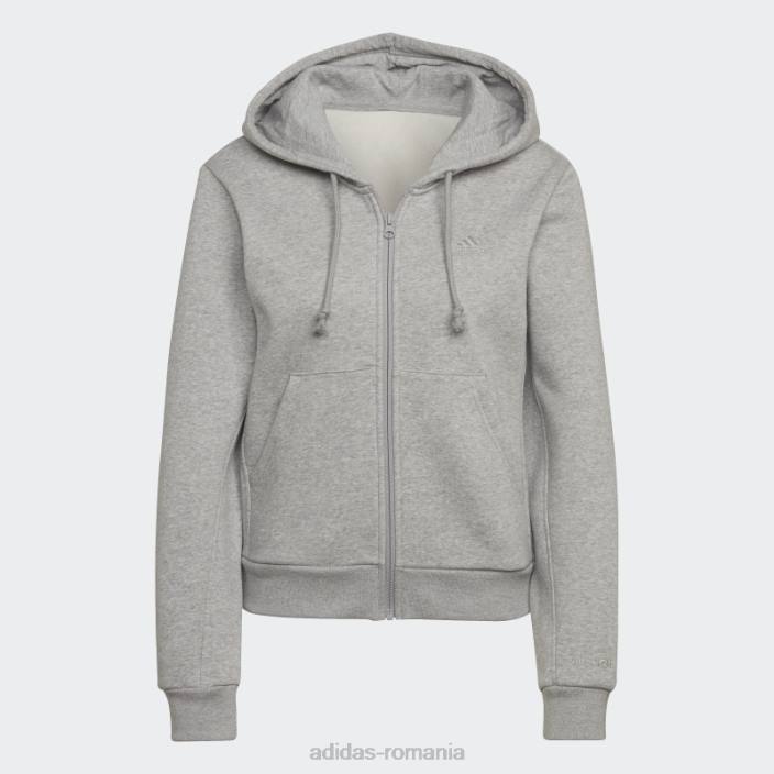 Adidas all szn fleece hanorac cu fermoar complet gri mediu fashion femei gri mediu 2JBN10129
