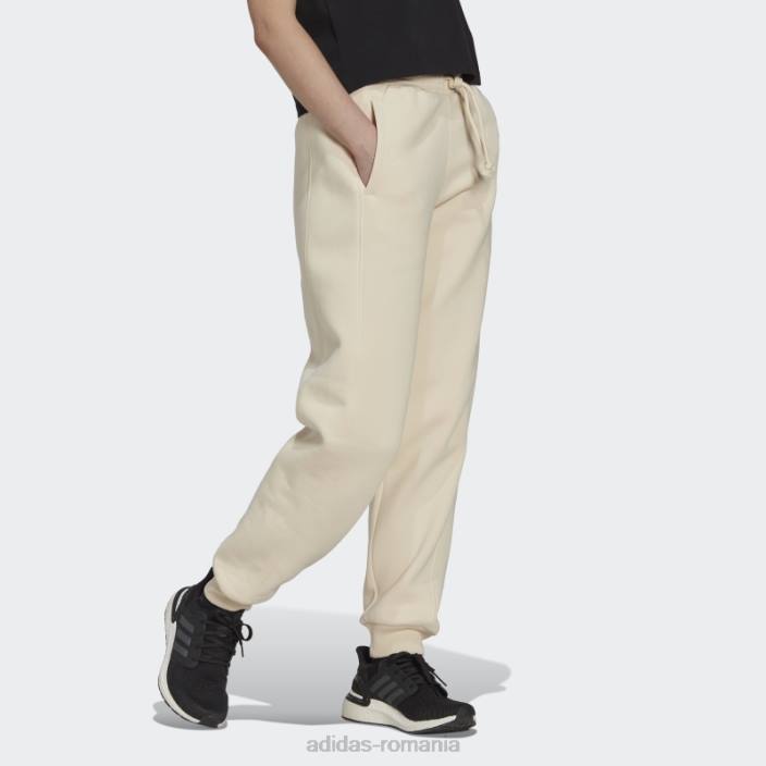 Adidas all szn fleece pantaloni ecru tint femei nuanță ecru 2JBN10502