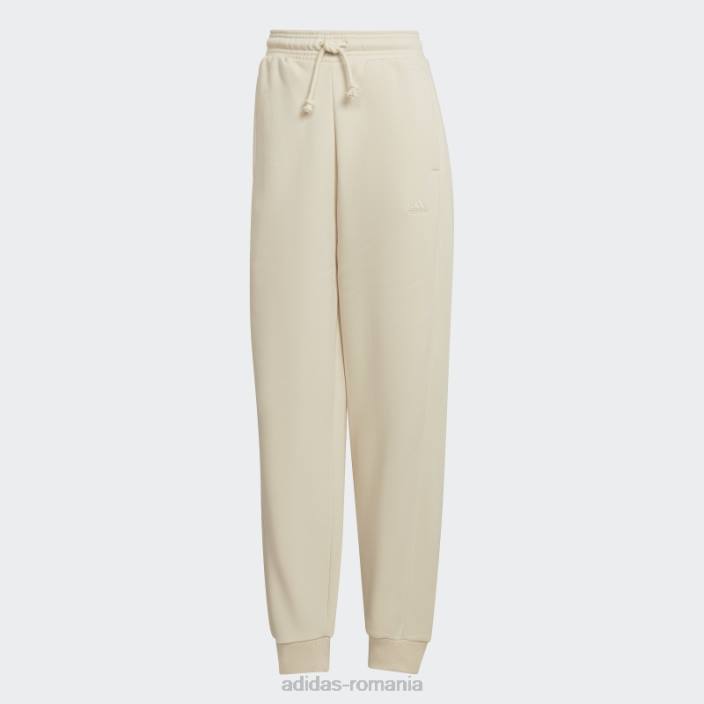 Adidas all szn fleece pantaloni ecru tint femei nuanță ecru 2JBN10502