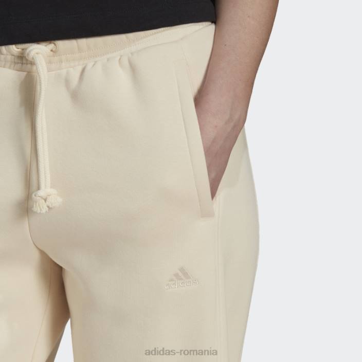 Adidas all szn fleece pantaloni ecru tint femei nuanță ecru 2JBN10502