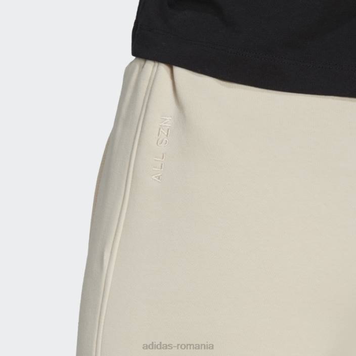 Adidas all szn fleece pantaloni ecru tint femei nuanță ecru 2JBN10502