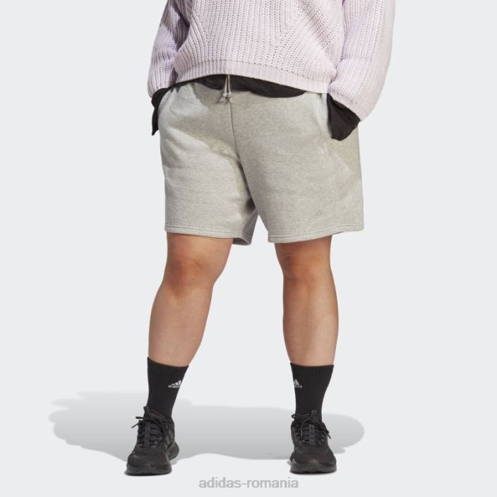 Adidas all szn pantaloni scurți fleece (plus mărime) mod gri mediu femei gri mediu 2JBN9842