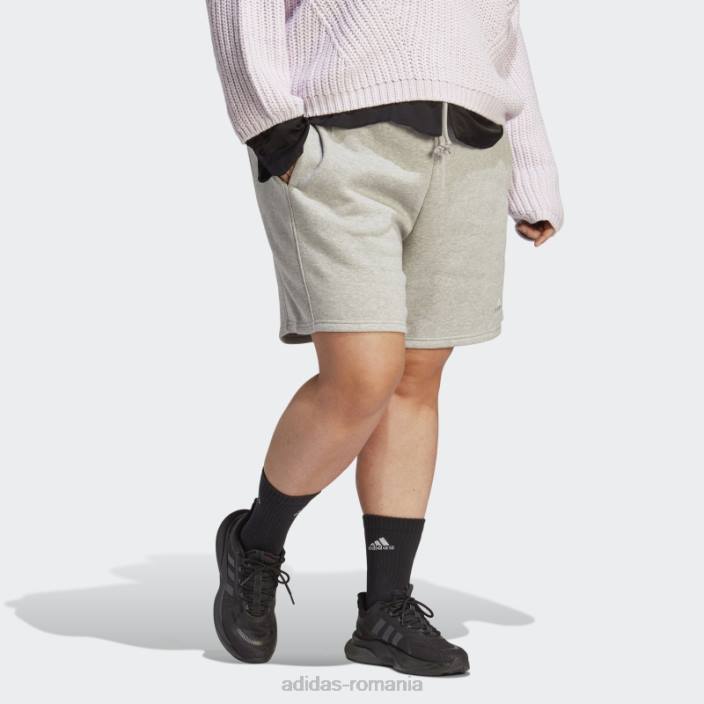 Adidas all szn pantaloni scurți fleece (plus mărime) mod gri mediu femei gri mediu 2JBN9842