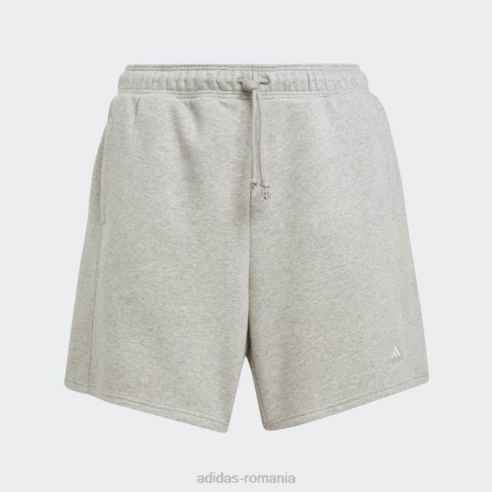 Adidas all szn pantaloni scurți fleece (plus mărime) mod gri mediu femei gri mediu 2JBN9842