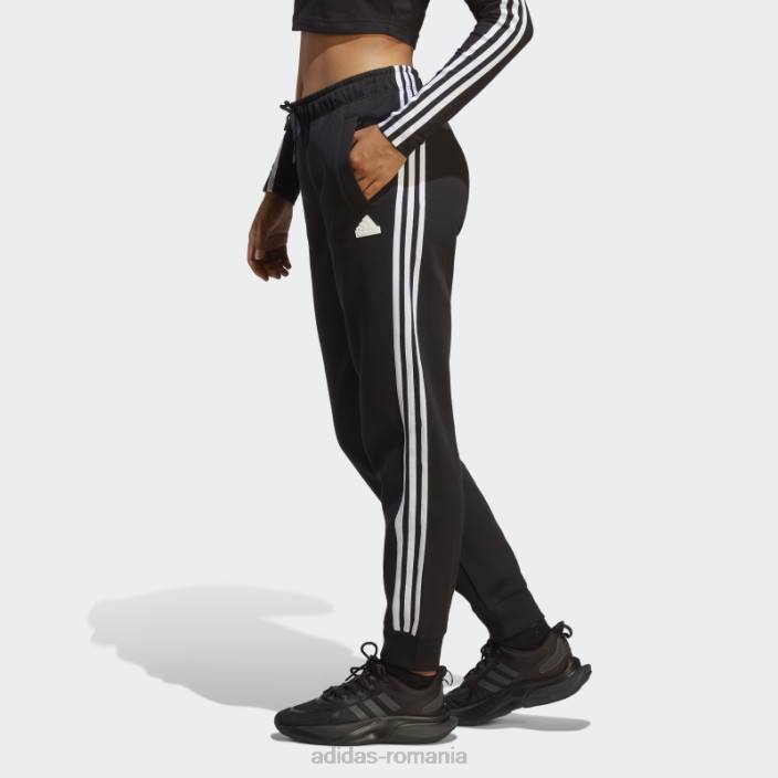 Adidas black future icons pantaloni de trening obișnuit cu 3 dungi femei negru 2JBN17050
