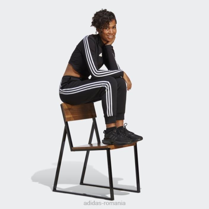 Adidas black future icons pantaloni de trening obișnuit cu 3 dungi femei negru 2JBN17050