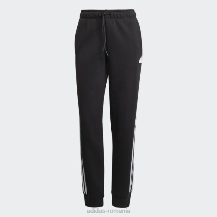 Adidas black future icons pantaloni de trening obișnuit cu 3 dungi femei negru 2JBN17050