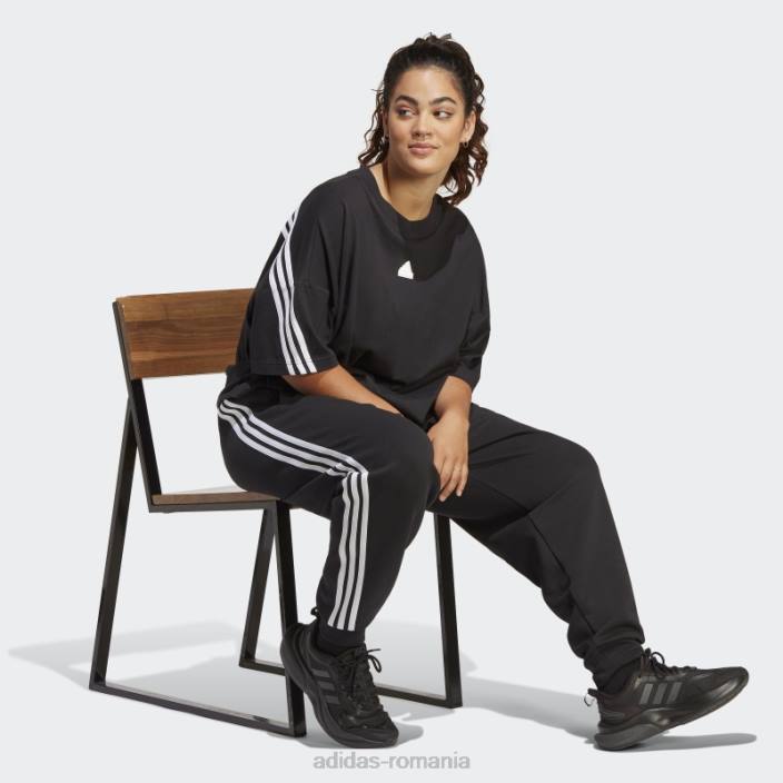 Adidas black future icons pantaloni obișnuiți cu 3 dungi (plus mărime) adidas femei negru 2JBN9003