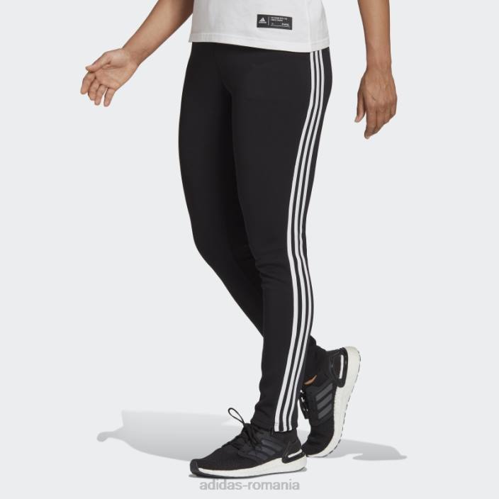Adidas black future icons pantaloni skinny cu 3 dungi femei negru 2JBN10673