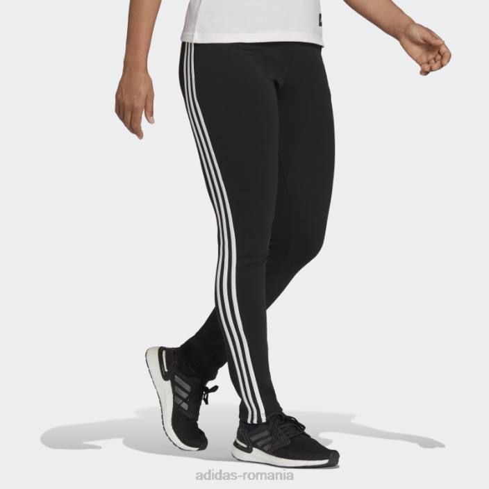 Adidas black future icons pantaloni skinny cu 3 dungi femei negru 2JBN10673