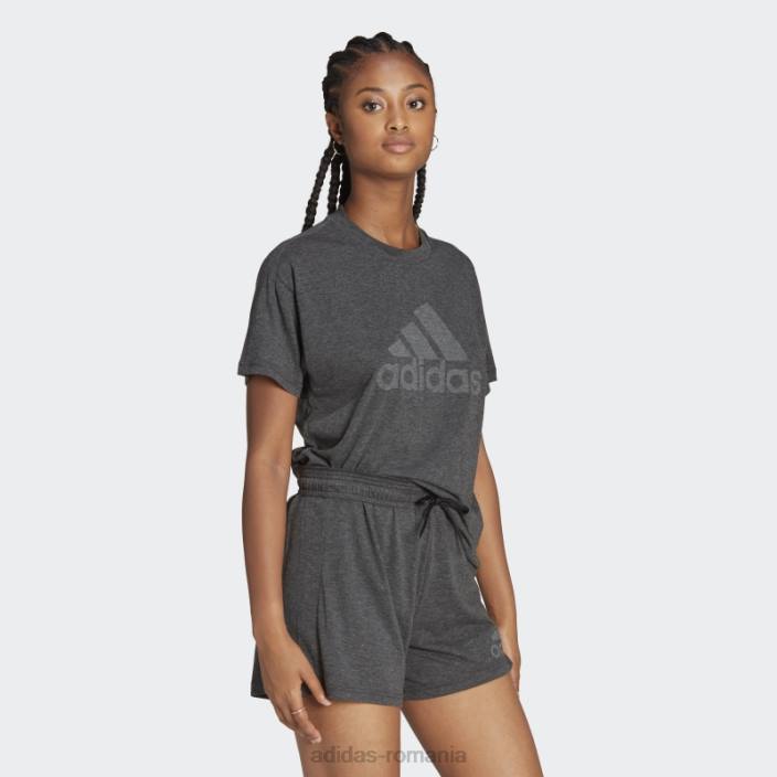 Adidas black melange future icons winners 3.0 tee fashion femei negru melange/gri 2JBN2407