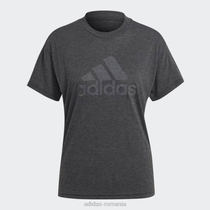 Adidas black melange future icons winners 3.0 tee fashion femei negru melange/gri 2JBN2407