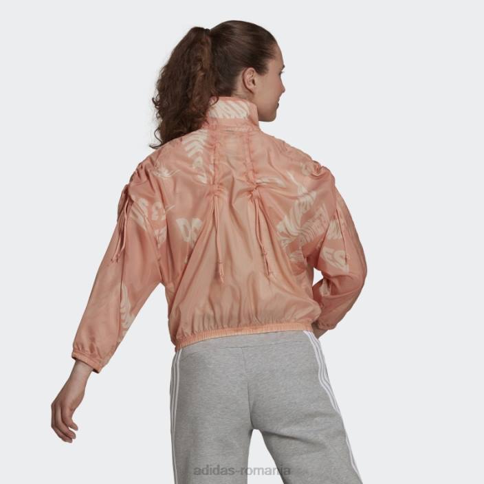 Adidas blush ambiental îmbrăcăminte sport țesut jachetă ușoară modă femei fard ambiental 2JBN3249