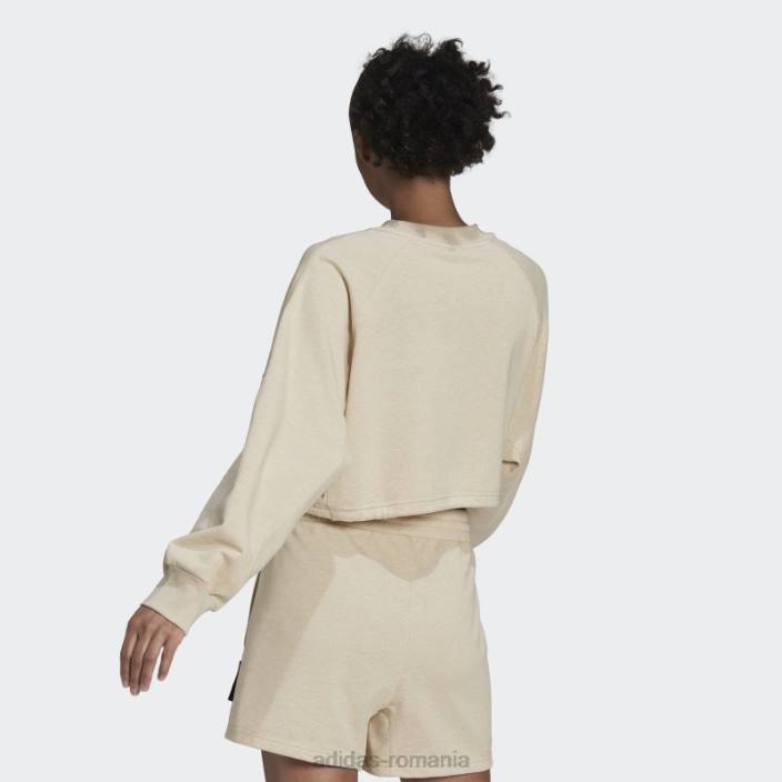 Adidas botanic bej mel sportswear studio lounge summer crew hanorac fierbinte femei bej botanic mel 2JBN10640