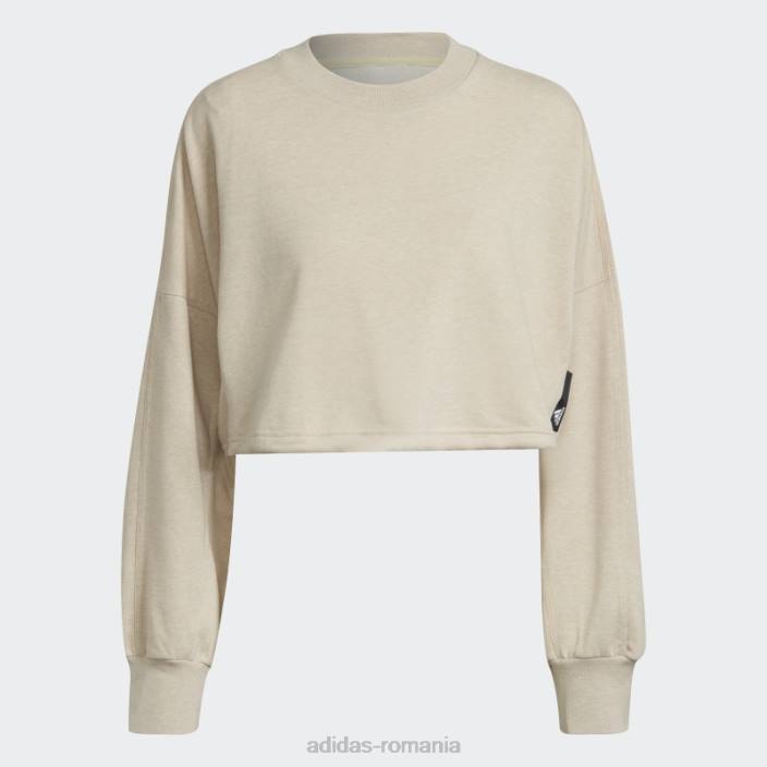 Adidas botanic bej mel sportswear studio lounge summer crew hanorac fierbinte femei bej botanic mel 2JBN10640