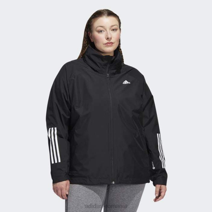 Adidas bsc 3-stripes rain.rdy sacou (plus size) negru femei negru 2JBN17257