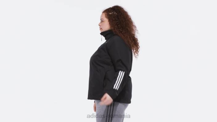 Adidas bsc 3-stripes rain.rdy sacou (plus size) negru femei negru 2JBN17257