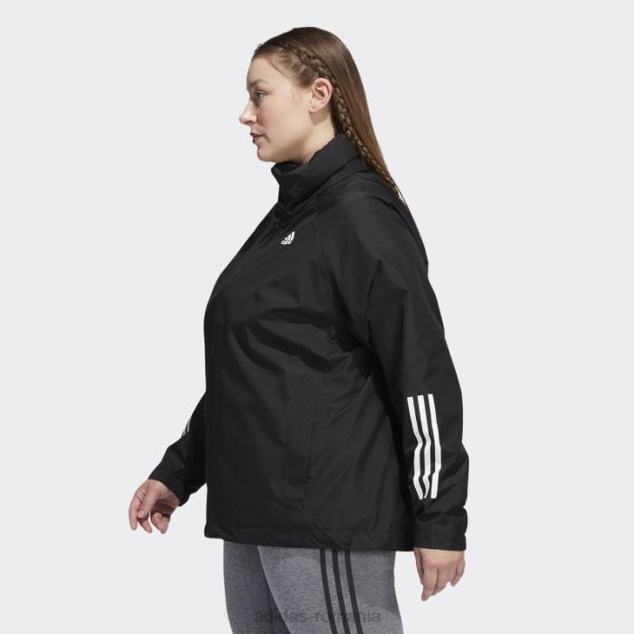 Adidas bsc 3-stripes rain.rdy sacou (plus size) negru femei negru 2JBN17257