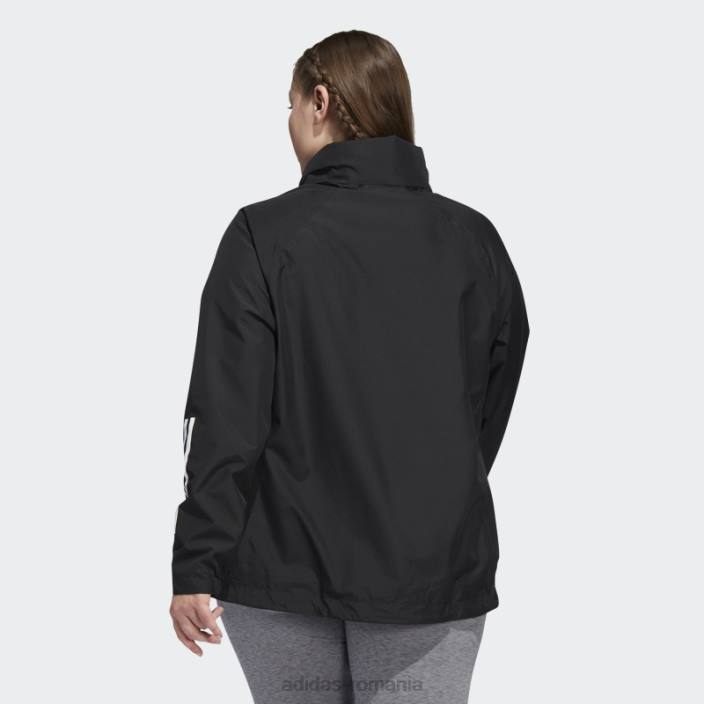 Adidas bsc 3-stripes rain.rdy sacou (plus size) negru femei negru 2JBN17257