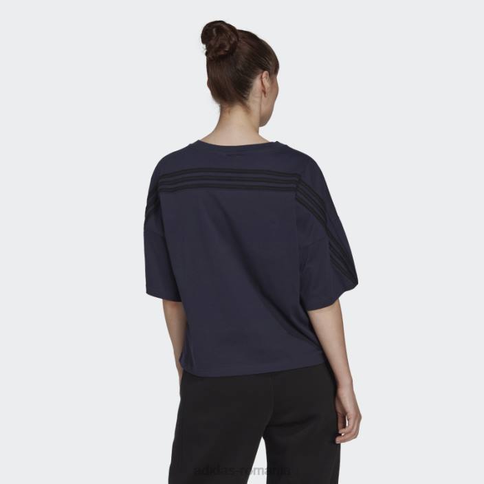 Adidas cerneală îmbrăcăminte sport icoane viitoare 3 dungi tricou moda femei cerneală 2JBN10539