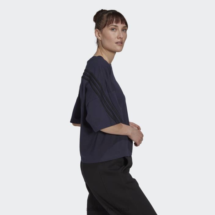 Adidas cerneală îmbrăcăminte sport icoane viitoare 3 dungi tricou moda femei cerneală 2JBN10539