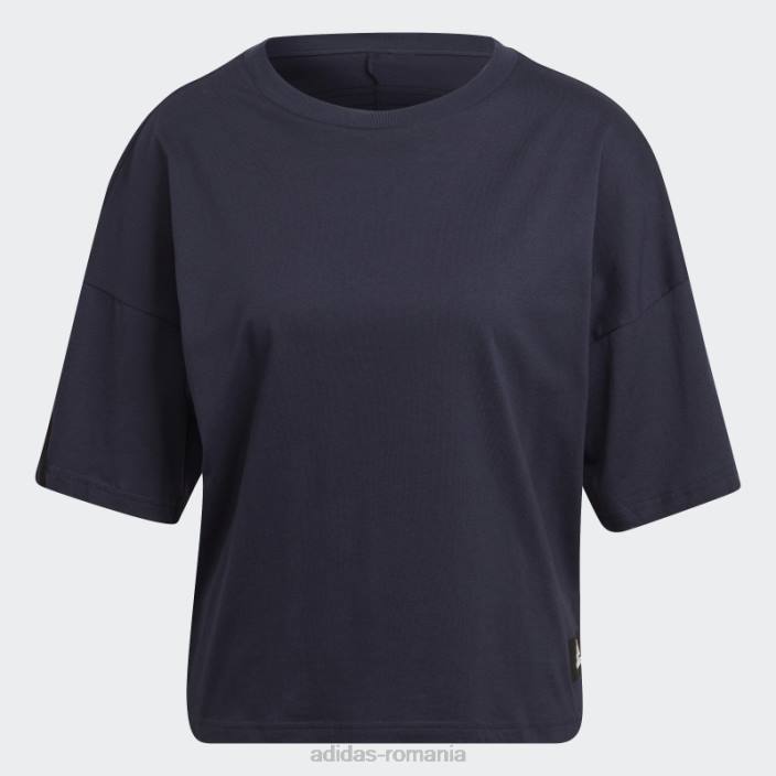 Adidas cerneală îmbrăcăminte sport icoane viitoare 3 dungi tricou moda femei cerneală 2JBN10539