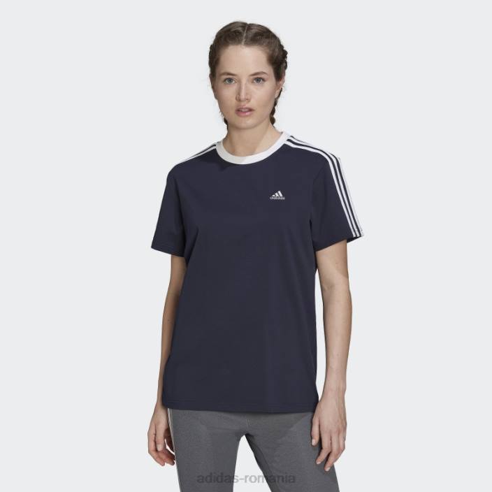 Adidas cerneală pentru tricouri cu 3 dungi femei cerneală/alb 2JBN16819