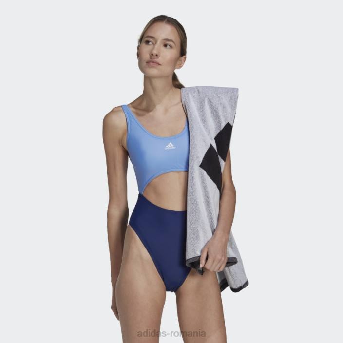 Adidas costum de baie colorblock albastru femei albastru/albastru victorie 2JBN16555