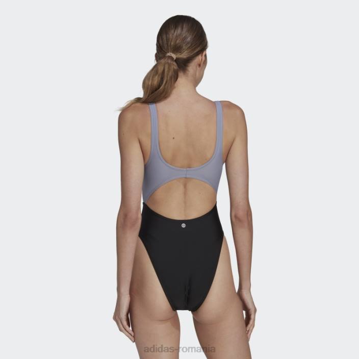 Adidas costum de baie colorblock violet argintiu adidas femei violet argintiu/negru 2JBN16725