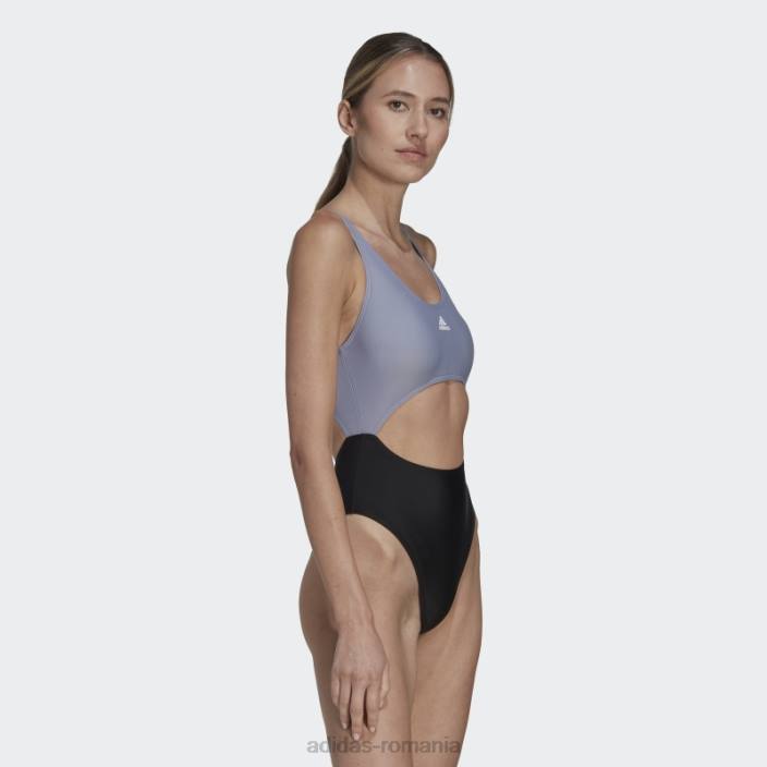 Adidas costum de baie colorblock violet argintiu adidas femei violet argintiu/negru 2JBN16725