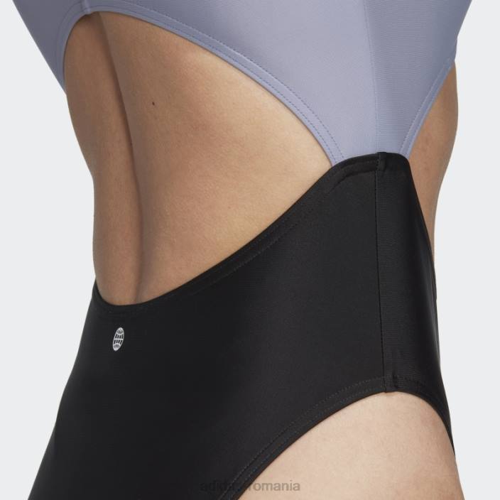 Adidas costum de baie colorblock violet argintiu adidas femei violet argintiu/negru 2JBN16725