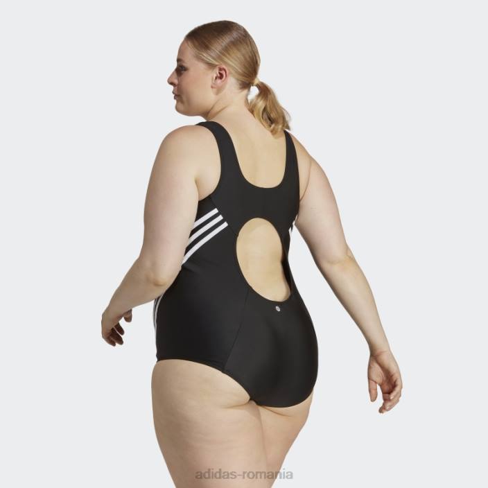 Adidas costum de baie negru cu 3 dungi (mărime plus) femei alb negru 2JBN16493