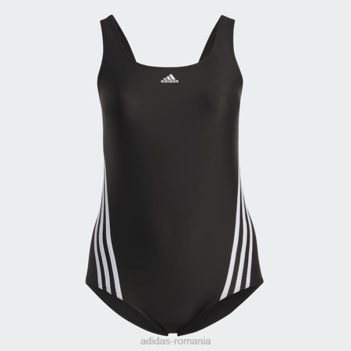 Adidas costum de baie negru cu 3 dungi (mărime plus) femei alb negru 2JBN16493