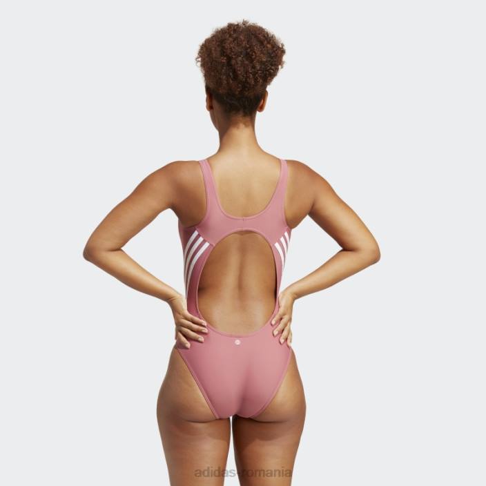 Adidas costum de baie roz cu 3 dungi femei roz/alb 2JBN16603