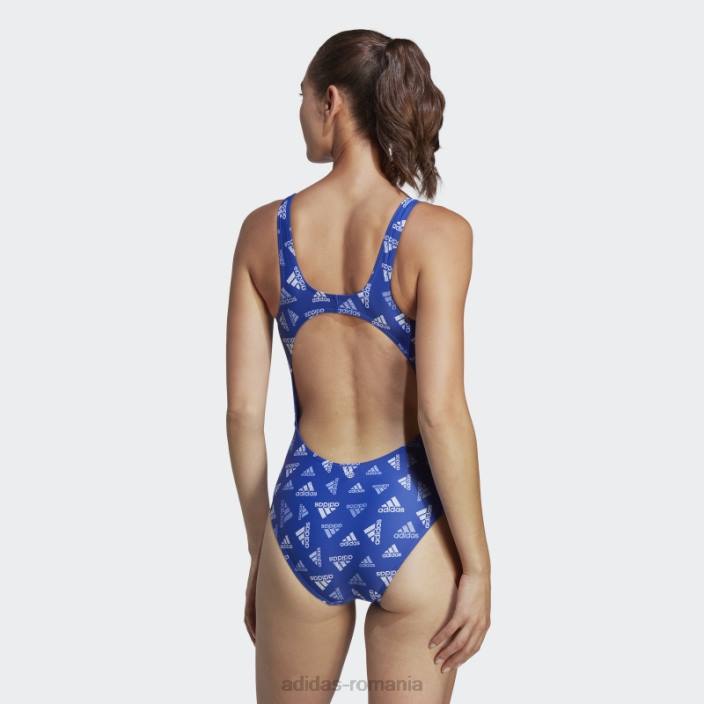 Adidas costum de baie sport cu imprimeu peste tot albastru fierbinte femei albastru alb 2JBN17217