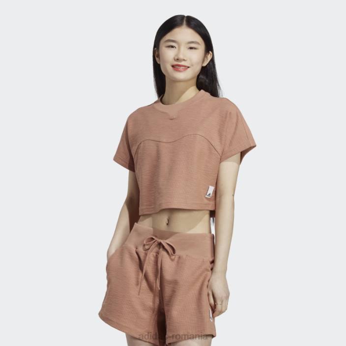 Adidas crop top adidas cu buclă din lut femei lut 2JBN9531