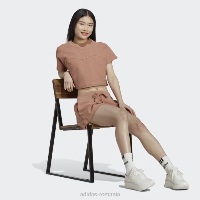 Adidas crop top adidas cu buclă din lut femei lut 2JBN9531
