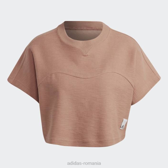 Adidas crop top adidas cu buclă din lut femei lut 2JBN9531