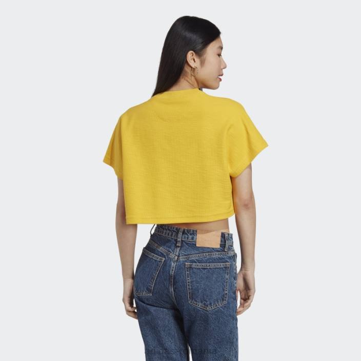 Adidas crop top cu buclă de lounge terry auriu femei aur 2JBN9512