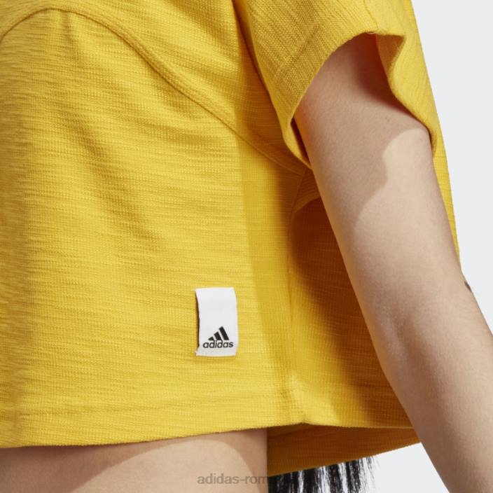 Adidas crop top cu buclă de lounge terry auriu femei aur 2JBN9512