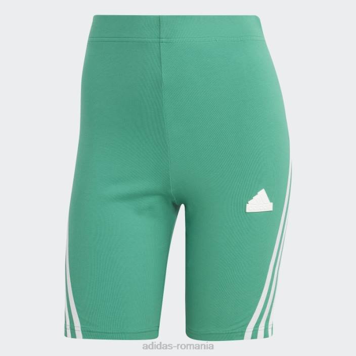 Adidas curte verde future icons pantaloni scurți pentru biciclete cu 3 dungi femei verde curte 2JBN9599