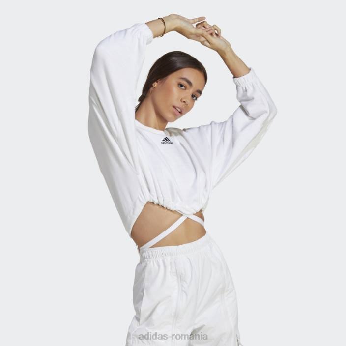Adidas dance crop versatil hanorac alb femei alb 2JBN8827