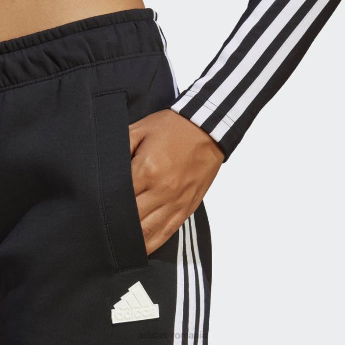 Adidas elegant future icons pantaloni obișnuiți cu 3 dungi negru adidas femei negru 2JBN8946