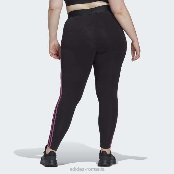 Adidas esențiale jambiere cu 3 dungi (plus mărime) liliac femei negru/liliac 2JBN10525