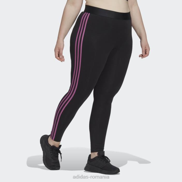 Adidas esențiale jambiere cu 3 dungi (plus mărime) liliac femei negru/liliac 2JBN10525